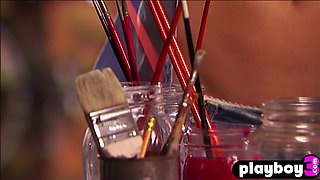 Big juggs blond hair girl babe exposed desirable body