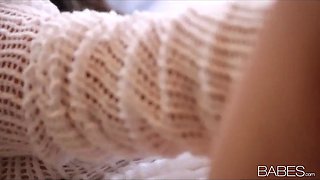 Stacey Rae massages her perfect pair of big natural breasts