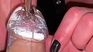 MILF Play with Dick in Plastic Chastity