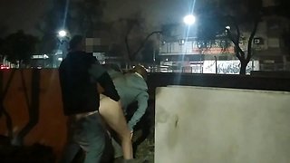 Girl Flashing Naked in the Street Fucking in Outdoor and Caught by the Police