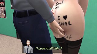Whole office fucked this busty babe for free 3D Sims animation