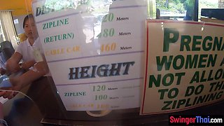 Ziplining amateur made sextape at home