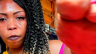 Foot Fetish, Toes Close-up, Black Mistress Jerk off Instructions Count-down, Big Ass Clapping and Twerking...