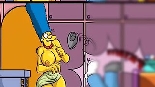 Massive Male Organ Fills Housewife Marge's All Holes: A Parody Comic