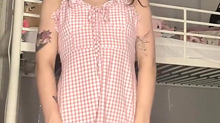 Petite Goth Teen Strip Tease