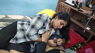 Skirt and Shirt Hot Fuck by Step Sister and Step Brother in Bedroom with Pussy Lick,boobs Press,69 and Hard Fuck