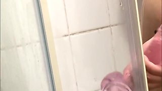Amateur Fucking Myself In Shower With A Huge Dildo Makes Me Cum - Shower Dildo