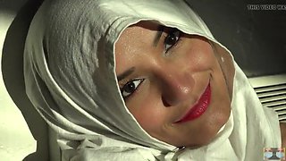 Beautiful eyes, white hijab, Viva Athena, Arab girl shows off