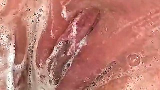 Shaving My Pussy Big Clit and He Washes Me Pee on Me