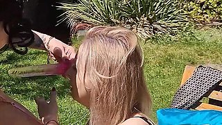 Lesbian Mature Squirting Harlots in the Garden