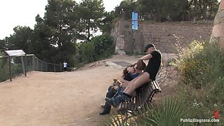 Alina Rose Gets Fucked by Two Men in Public