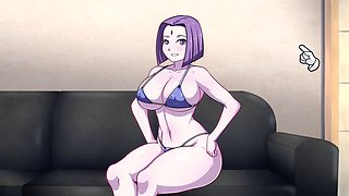 Anime girl in a sexy dress gets into wild hentai action