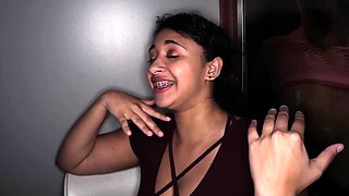 Glory hole blowjob busty amateur blonde fucking in stall