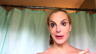 Busty amateur milf masturbates in the shower