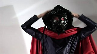 Latex slut solo anal masturbation