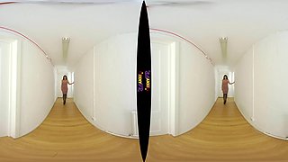 Down The Hall - Big Tit Brunette Solo Striptease