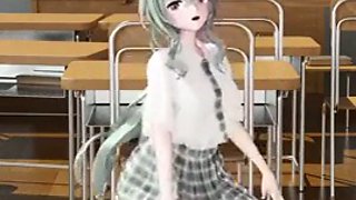 Genshin Impact Ganyu Undress Dance Hentai  Vertical Screen MMD 3D - Green Hair Color Edit Smixix