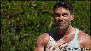 FalconStudios - HOT EBONY JOCK Barebacks Handsome Hunk Beau Butler By The Pool