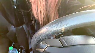 Hot Italian Milf Artemisia Love driving her car around Los Angeles and flashing her big hooters in the traffic