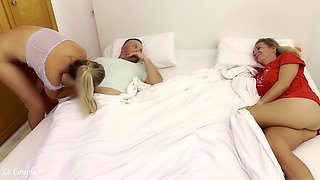 Girlfriend Sneaks Into Swinger Couple Bedroom To Fuck Husband