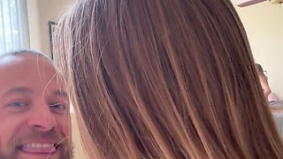Cute blonde takes a ride on her teacher's cock