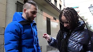 Brunette from village blowjob outdoors