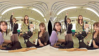 You Accidentally Boarded the Ladies-Only Train Car; Reverse Gangbang CFNM with Japanese Babes