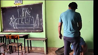 Hot Indian School Girl 18yo Fucks in Empty Classroom - Desi Teen Sex