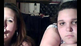 Two fat chubby teens flashing their big tits on webcam