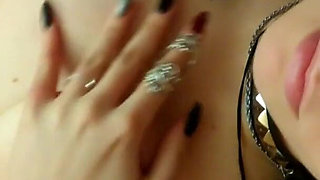 Day gentle homemade striptease, masturbation with a passionate orgasm close up