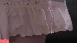 Lecherous Brunette in Glasses Fingers Her Hairy Pussy and Ass Till She Has Squirting Orgasm Then Pees Into Cup