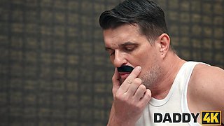 Hot young redhead Kaira Love is seduced by an older guy who licks and fucks her pussy