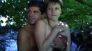 Forest threesome with Papy fucking doll