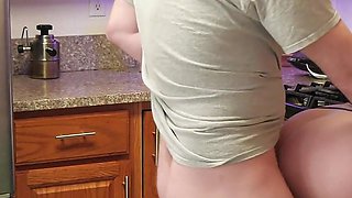 MILF Fucked in the Kitchen While Cooking Fried Chicken