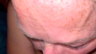 Oral MILF Blonde, Freckles, Green Eyes Sucks Daddy