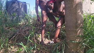 Two Lovers Traveling by Road Decided to Fuck in the Bush When There Bus Has Issued