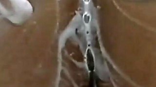 Wasshing my big bubble butt at shower in the bathroom