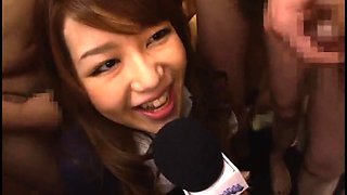 Pretty Japanese lady can't get enough hot sperm on her face