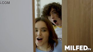 Busty cougar Natasha Nice caught her milf's best friend hardcore her sonnie