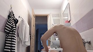 Latina with Big Ass, Hairy Pussy, Big Tits, Big Ass. Horny MILF Strips and Masturbates with Moans.