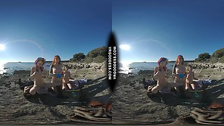 3 Hot College Girls On Winter Vacation Naked On Beach Fire Dancing Bubbles Cheri Josie Poppy