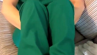 Stepmommy Nurse Gives Stepson a Footjob