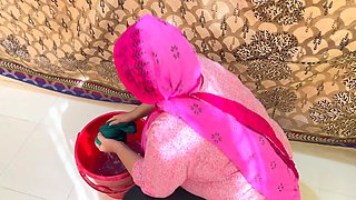 Village Mother-in-law Washing Clothes While Son-in-law Gets Hot