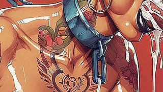 Slut Hard Sex in BDSM Room, Curvy Woman with Big Tits Sucking Big Dick, Slave Woman