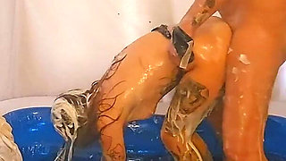 Messy Rimming and Anal in the Work Store Room Nds with Cum Eating