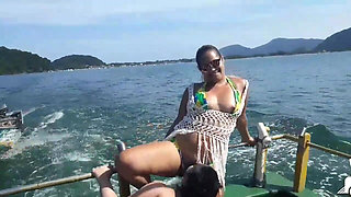 Exhibitionism on the Boat in Public with Paty Butt and Her Stepcousin Agatha Ludovino