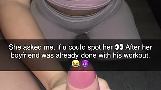 Snapchat story: An 18-year-old girl in a relationship went to the gym to work out, and it ended with a blowjob.