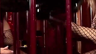 Caged French Lesbians Licking and Playing with Toy