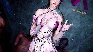 3D Big Boobs Slut Cosplay Wife Have Her First Gangbang Sex
