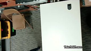 Hot Asian MILF sucks security guard's cock in secret office deal